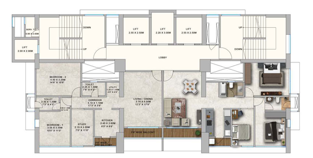 Floor Plan of Park Mist in Dadar West, Mumbai - Image 35946