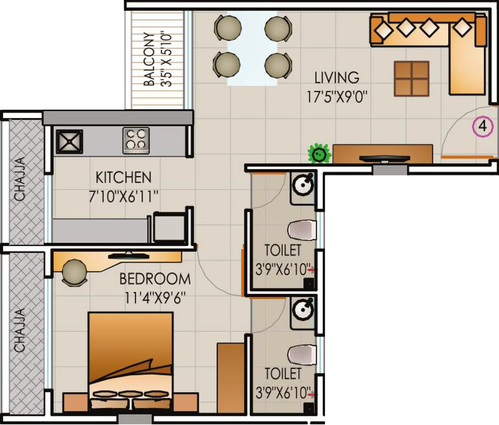 1 BHK Flat in Thakur Neelkamal in Pushpak Nagar, Navi Mumbai - Image 882601