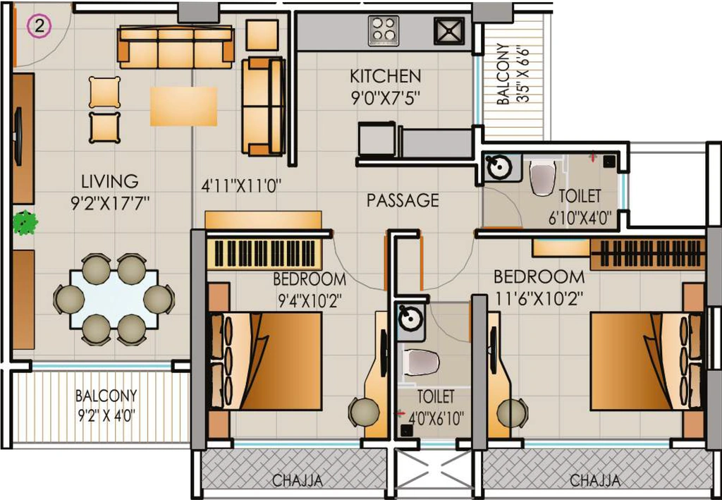 2 BHK Flat in Thakur Neelkamal in Pushpak Nagar, Navi Mumbai - Image 882602