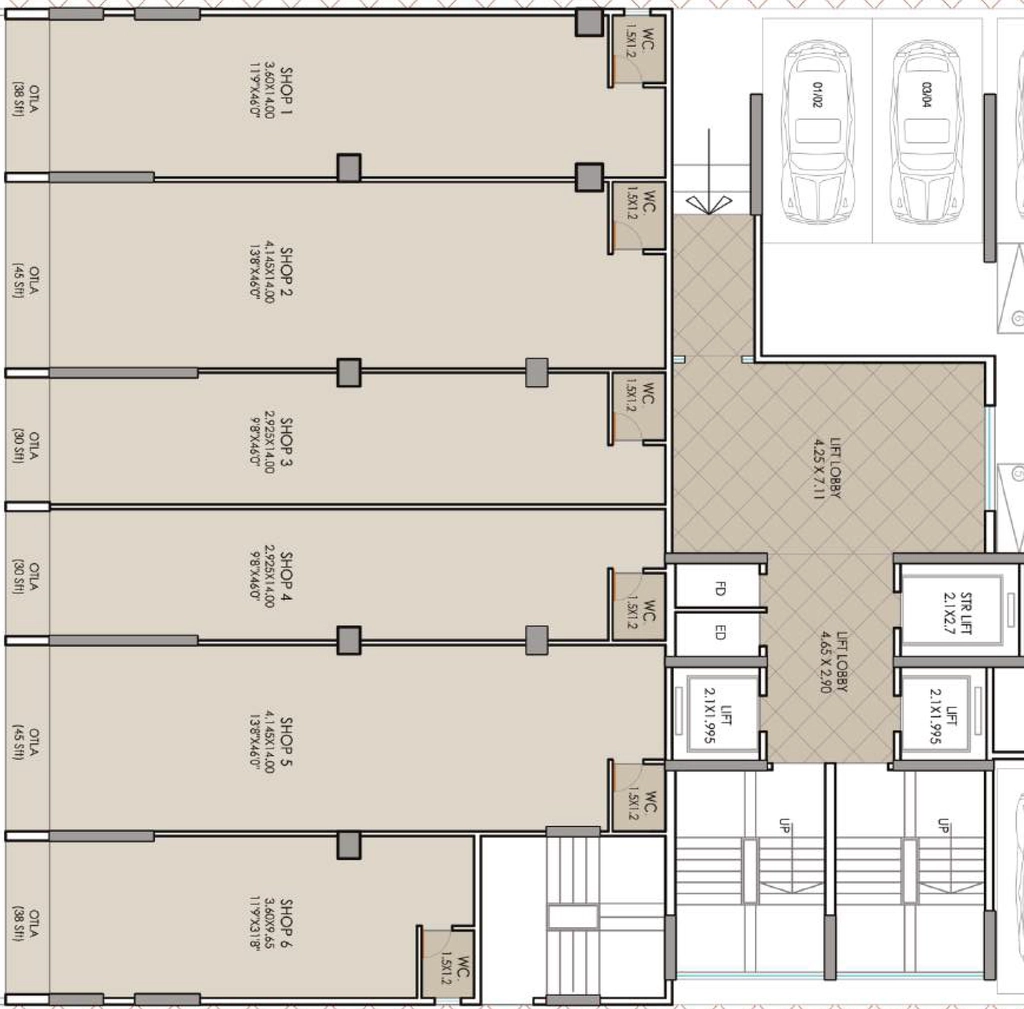 Floor Plan of Commercial Thakur Neelkamal in Pushpak Nagar, Navi Mumbai - Image 339326