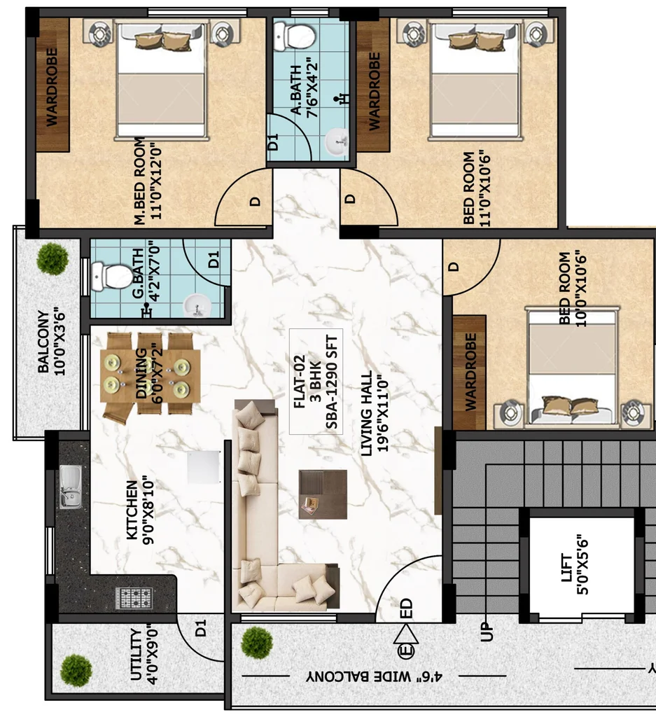 3 BHK Flat in Srinidhi Enclave in Bannerghatta Main Road, Bangalore - Image 882736