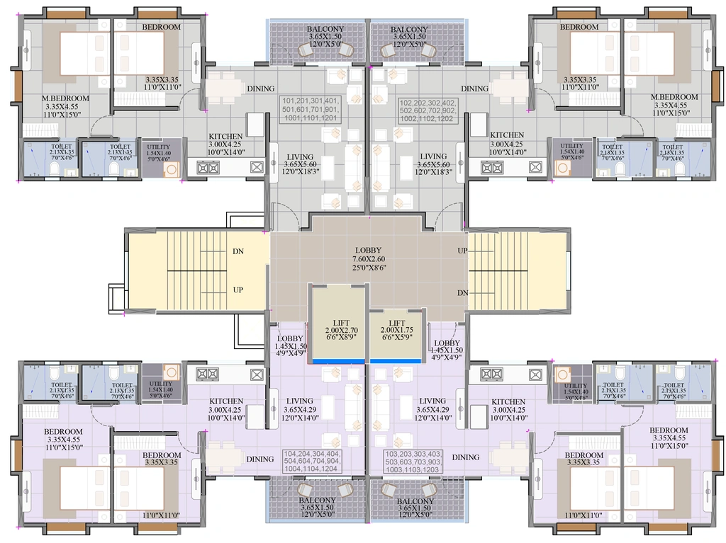 Floor Plan of Kodre Blossom Park in Mundhwa, Pune - Image 339646