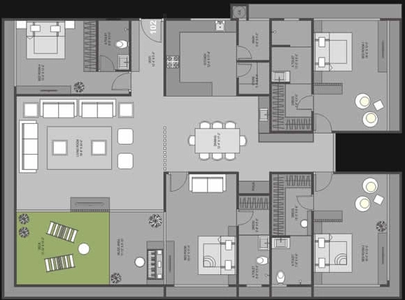 4 BHK Flat in Enn Enn Florencce in Vesu, Surat - Image 882810