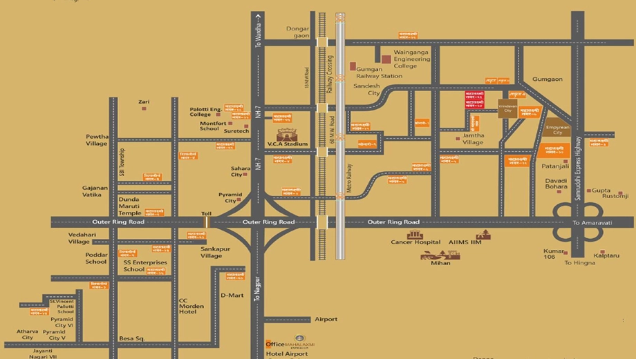 Location of Mahalaxmi Nagar 24 Sector 1 in Jamtha, Nagpur - Image 339748