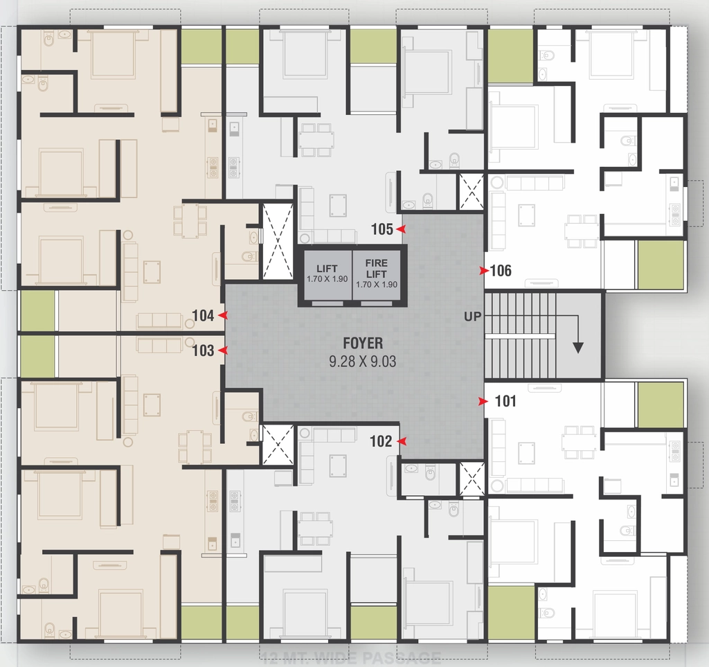 Floor Plan of Samay Arham Avenue in Ghuma, Ahmedabad - Image 339994