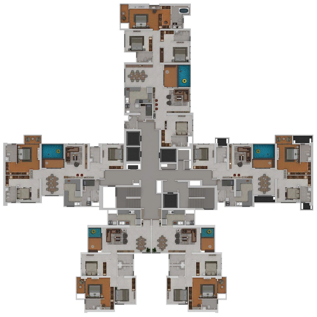 Floor Plan of Gera Avive Towers in Kharadi, Pune - Image 340018