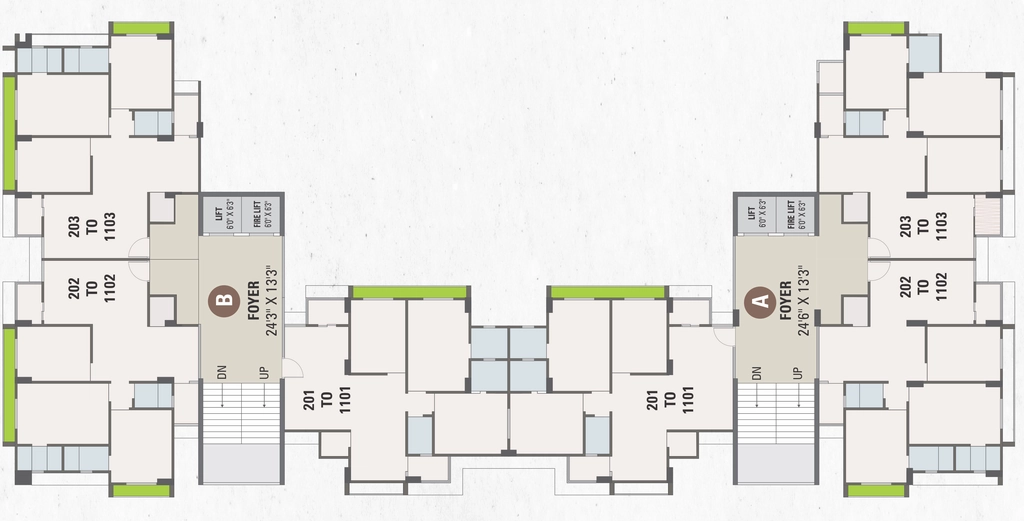 Floor Plan of Radhekrishna Shubh Green in Tragad, Ahmedabad - Image 340293
