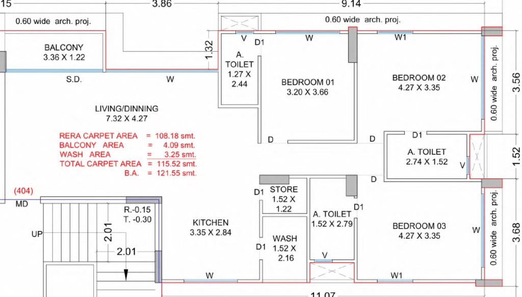 3 BHK Flat in Veer Arihanta in Adajan, Surat - Image 883220