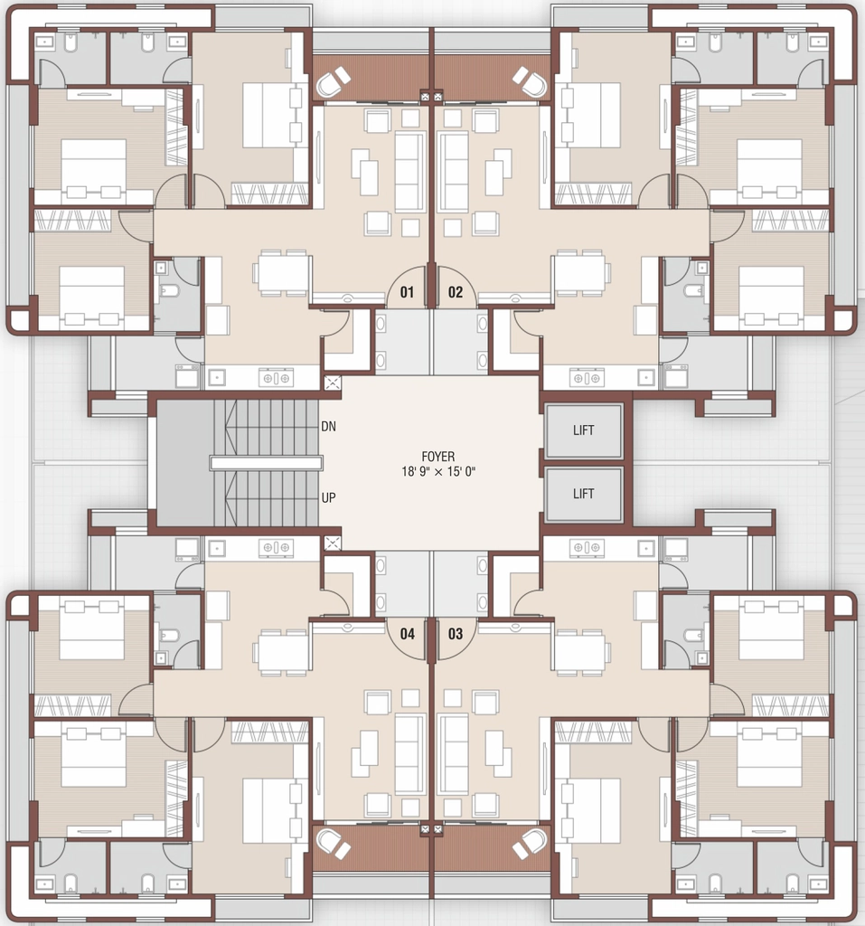 Floor Plan of Aarat Vishvam Enclave in Bopal, Ahmedabad - Image 340389