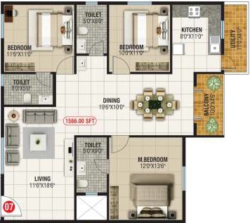 3 BHK Flat in SBB Sapphire in Whitefield, Bangalore - Image 883443
