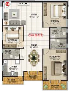 3 BHK Flat in SBB Sapphire in Whitefield, Bangalore - Image 883444