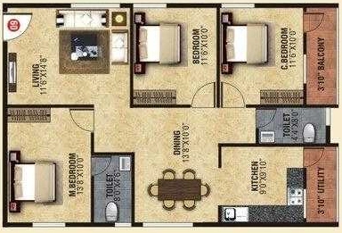 3 BHK Flat in Sri Balaji Serenity in Bellandur, Bangalore - Image 883450