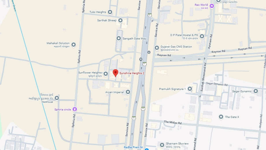 Location of Commercial Sunshine Heights 2 in Kudasan, Gandhinagar - Image 340776