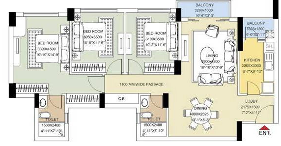 3 BHK Flat in DLF Newtown Heights in Rajarhat, Kolkata - Image 883501