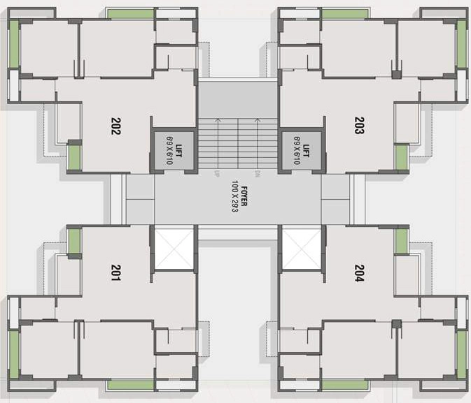 Floor Plan of Aksharth Elegance in Tragad, Ahmedabad - Image 340829