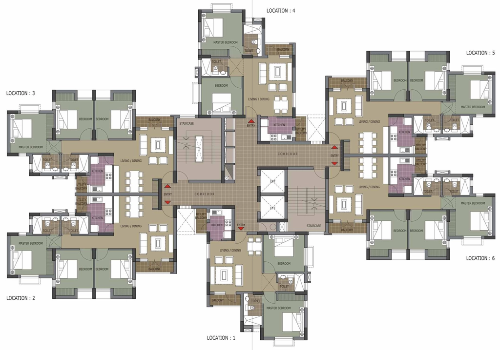 Floor Plan of Unitech Uniworld City in New Town, Kolkata - Image 340865