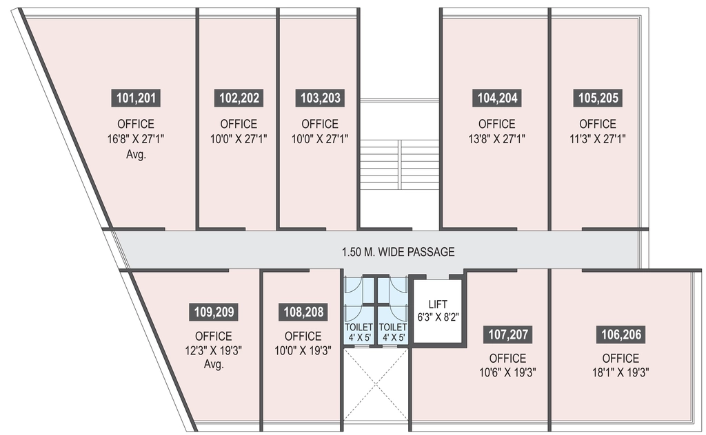 Floor Plan of Esbee Square in Bopodi, Pune - Image 340876
