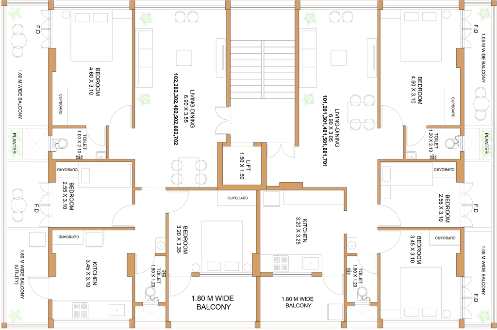 Floor Plan of Nariman Madhushree in Gangapur Road, Nashik - Image 341005