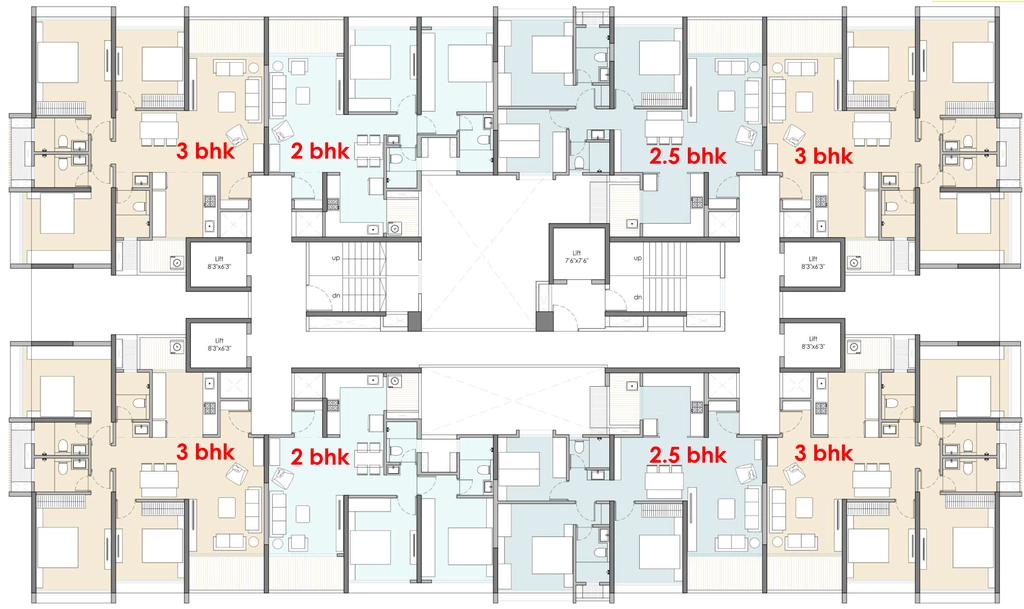 Floor Plan of Pristine Transquil Gardens in Kharadi, Pune - Image 341053