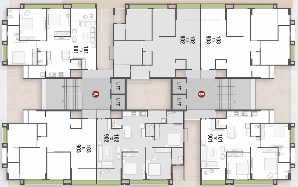 Floor Plan of Skyvue 126 in Satellite, Ahmedabad - Image 341107