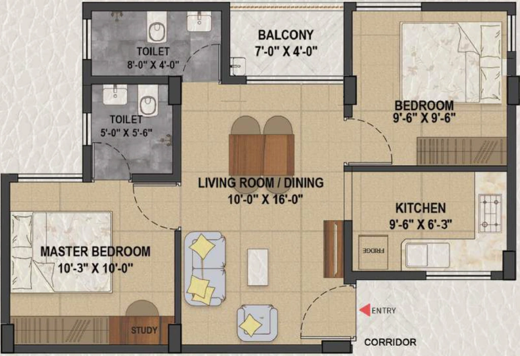2 BHK Flat in Jagannaath Vedaanta in Peelamedu, Coimbatore - Image 883732