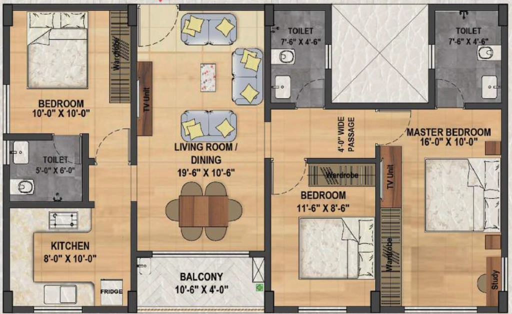 3 BHK Flat in Jagannaath Vedaanta in Peelamedu, Coimbatore - Image 883735