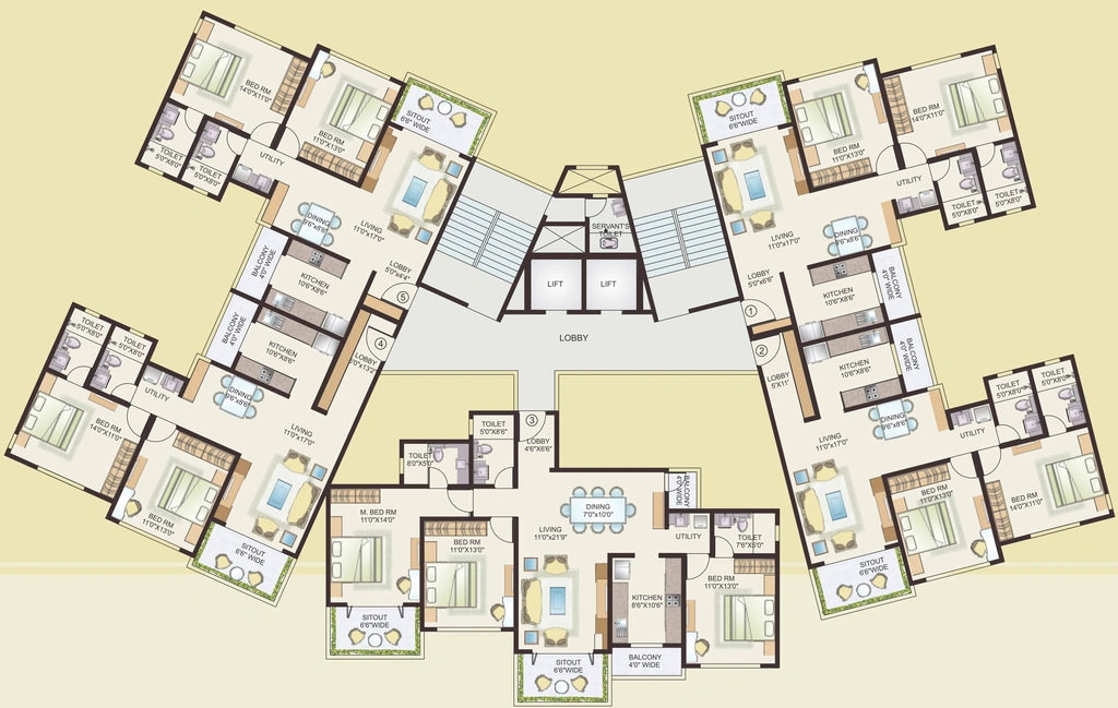 Floor Plan of Madhoor Maitri in Mahatma Nagar, Nashik - Image 341242