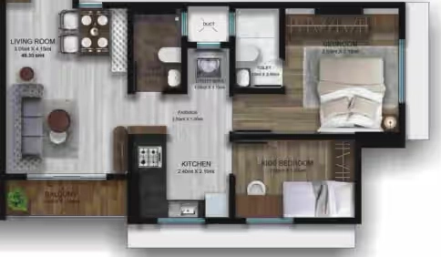 2 BHK Flat in A S Anutam in Andheri West, Mumbai - Image 883786