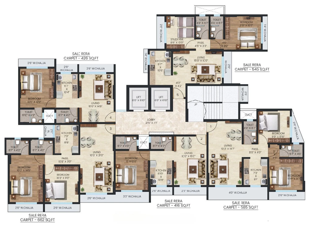 Floor Plan of Ellora Gayatri Enclave in Andheri West, Mumbai - Image 341304