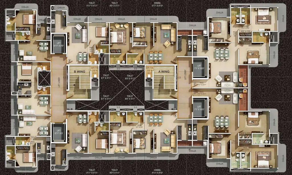 Floor Plan of Imprint Vivan Homes in Andheri West, Mumbai - Image 341360