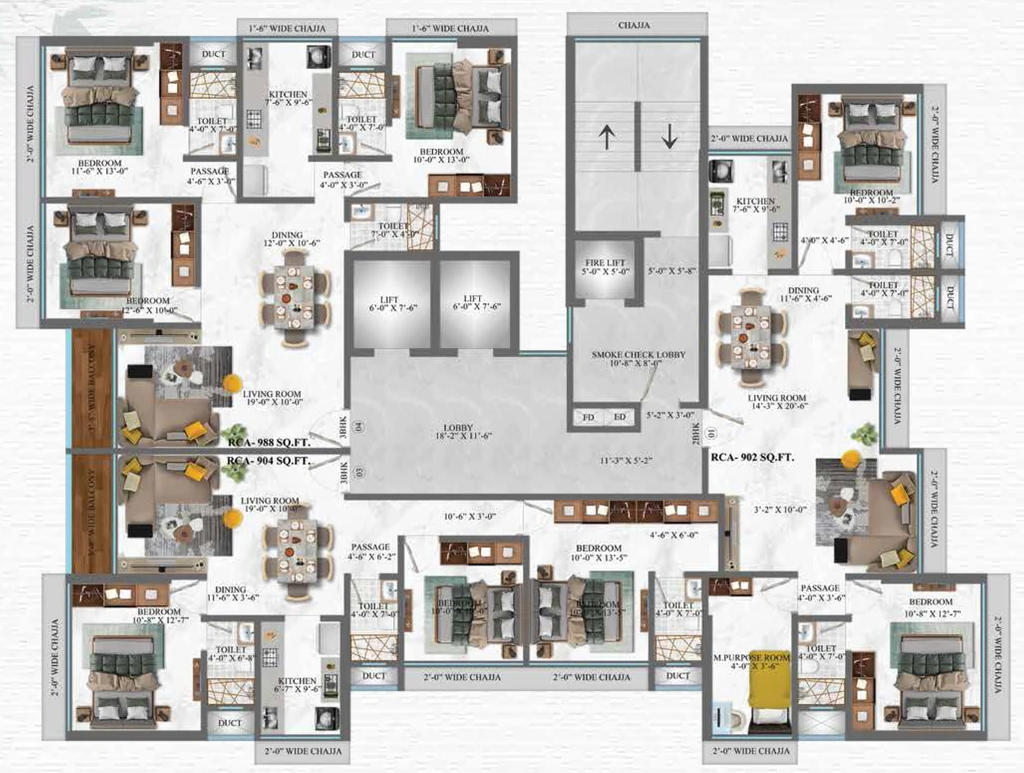 Floor Plan of Meghna Shree Pranam in Andheri West, Mumbai - Image 341394