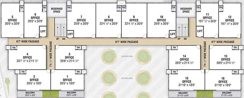 Floor Plan of Sarthak Pulse Mall in Kudasan, Gandhinagar - Image 341543