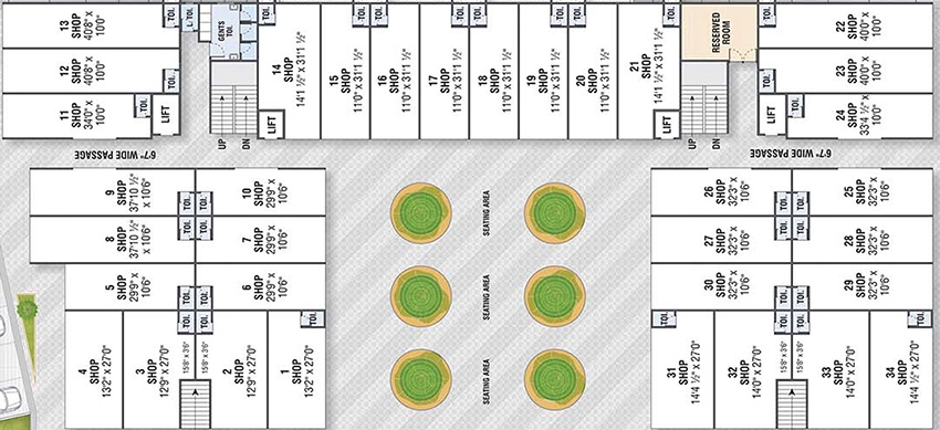 Floor Plan of Sarthak Pulse Mall in Kudasan, Gandhinagar - Image 341544