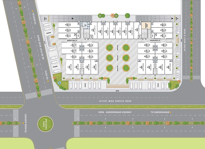 Master Plan of Sarthak Pulse Mall in Kudasan, Gandhinagar - Image 341542