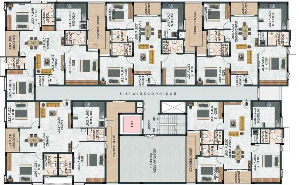 Floor Plan of Brooklyn By Dac in RS Puram, Coimbatore - Image 341536
