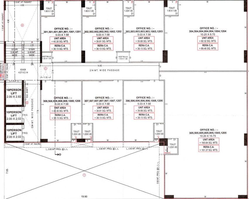 Floor Plan of Shyam Central Square in Raysan, Gandhinagar - Image 341717