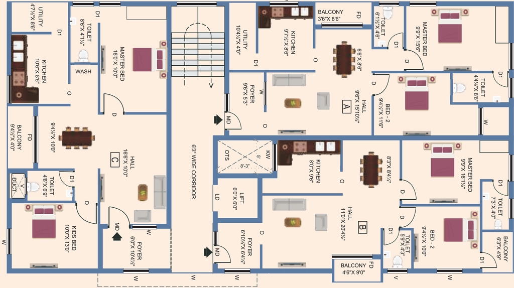 Floor Plan of Sesha Silver D Casa in Kovaipudur, Coimbatore - Image 341725