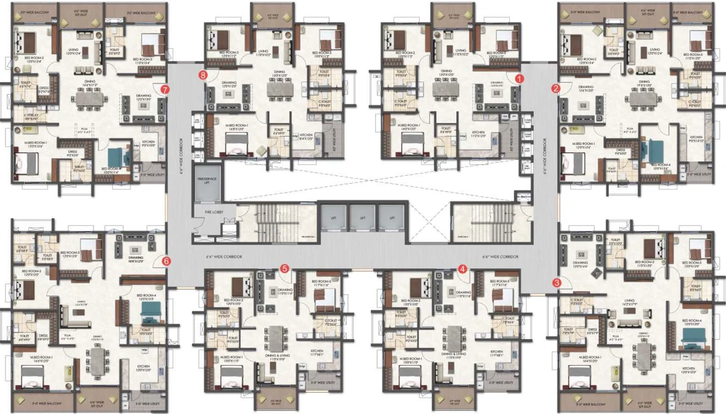 Floor Plan of Tridasa Rise in Nallagandla, Hyderabad - Image 341763