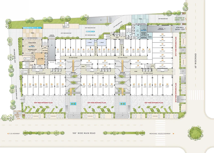 Master Plan of ATM Mall in Chandkheda, Ahmedabad - Image 342075