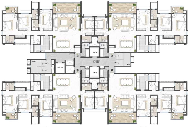 Floor Plan of Lodha Camelot in Kharadi, Pune - Image 342354