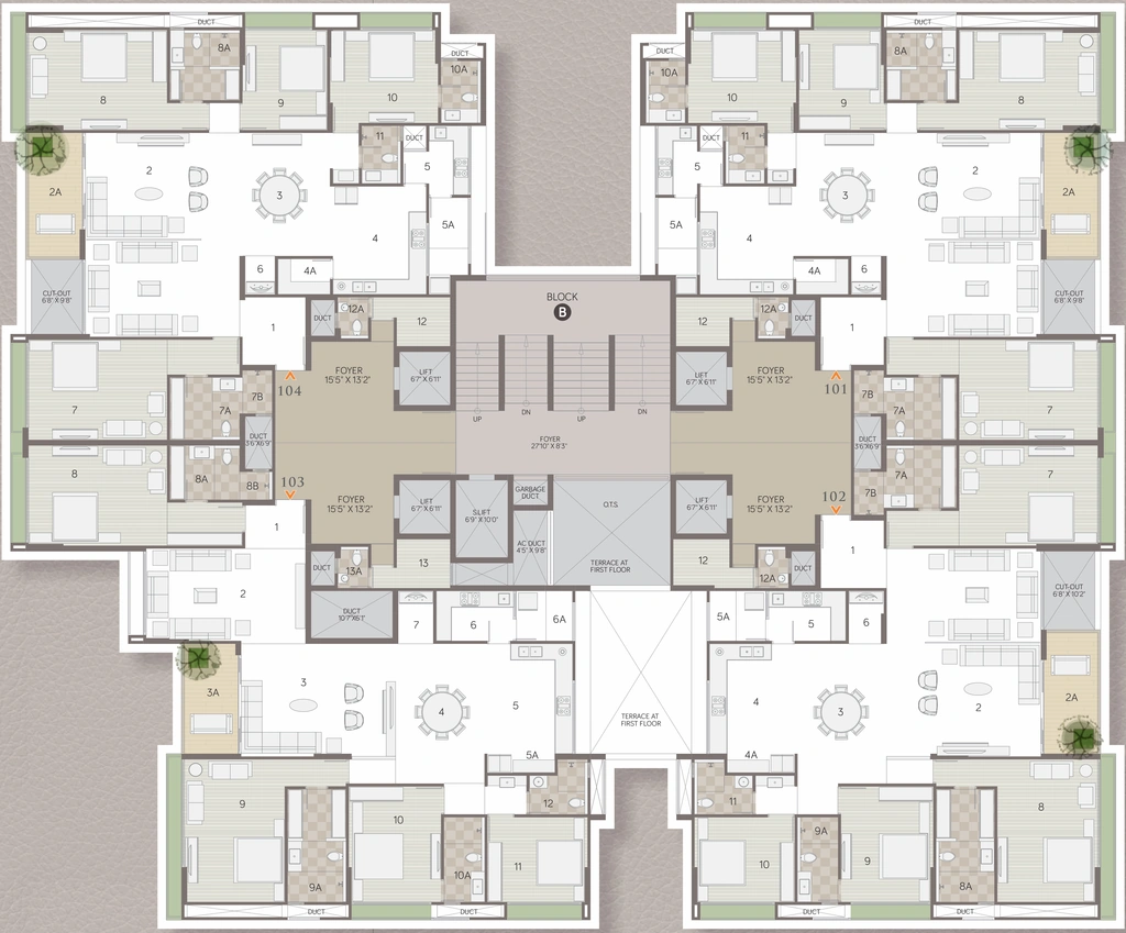 Floor Plan of Samor The Gold Skyvilla in Thaltej, Ahmedabad - Image 342541