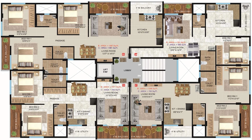 Floor Plan of Sri Samartha Aangan in Makhmalabad, Nashik - Image 342560