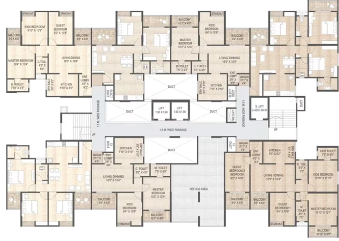 Floor Plan of Mangalam Midas City in Charholi, Pune - Image 342703