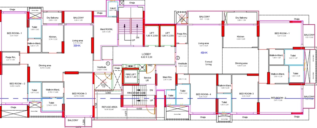 Floor Plan of Concrete Dev Datta Heights in Dhantoli, Nagpur - Image 342791