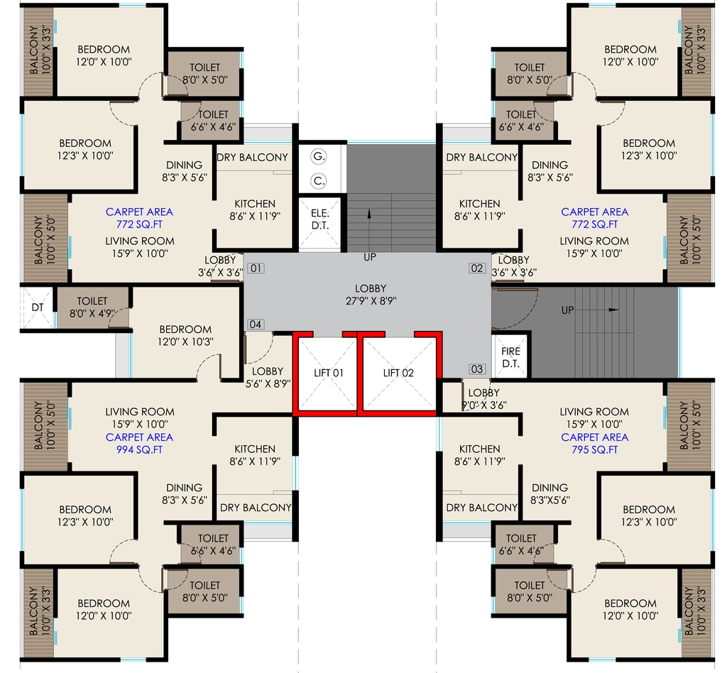 Floor Plan of Kshitej 24Life Altaa in Punawale, Pune - Image 343327