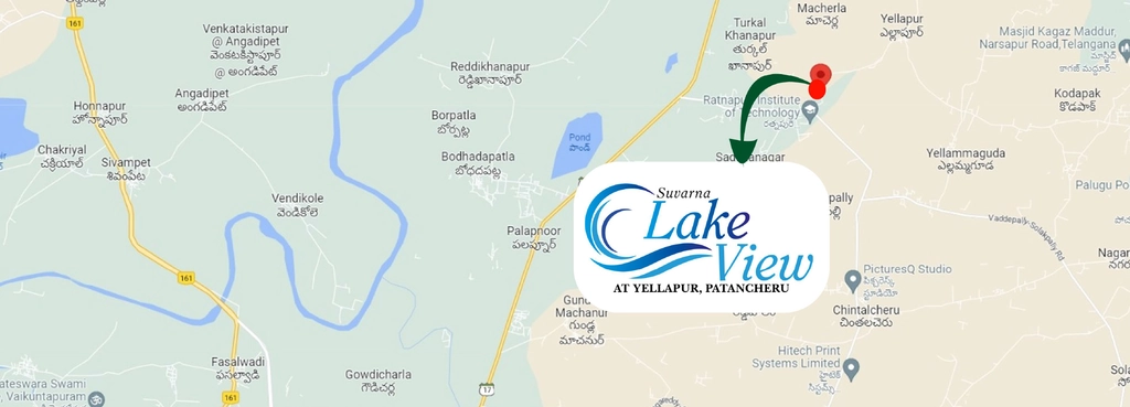 Location of Suvarna Lake View in Patancheru, Hyderabad - Image 343399