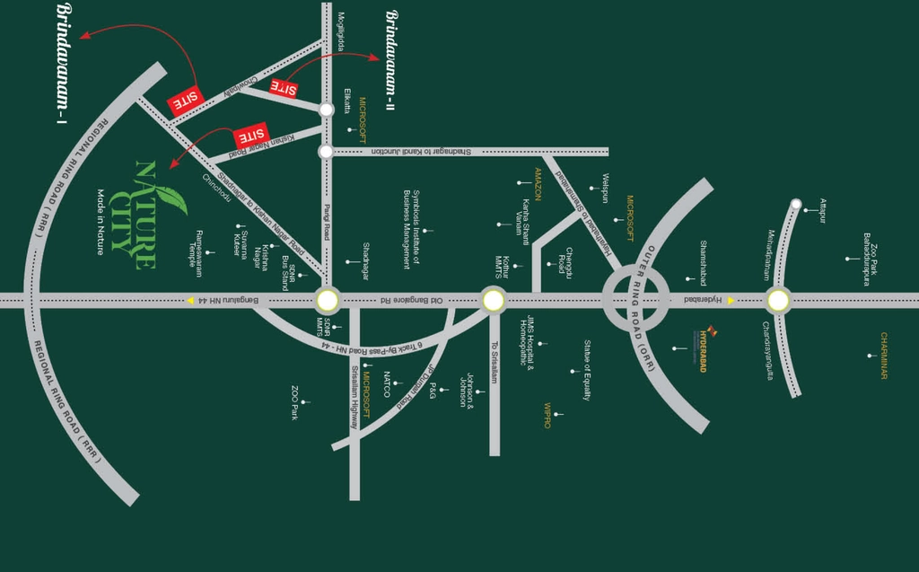 Location of Century Nature City in Sangareddy, Hyderabad - Image 343509