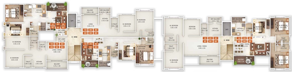 Floor Plan of Adiraj Bavdhan in Bavdhan, Pune - Image 343515