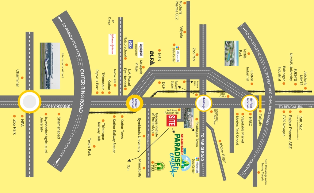 Location of SRR Paradise County in Shadnagar, Hyderabad - Image 343551