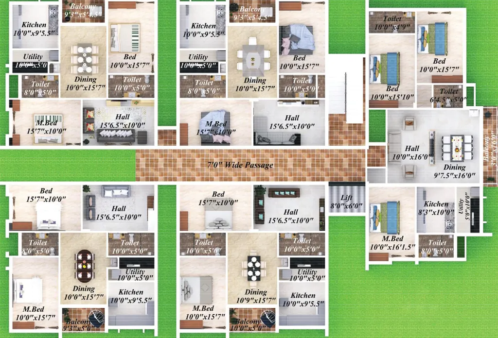 Floor Plan of Somus Golden City Apartment in Selvapuram, Coimbatore - Image 343586